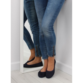 Navy blue mesh ballerinas 1