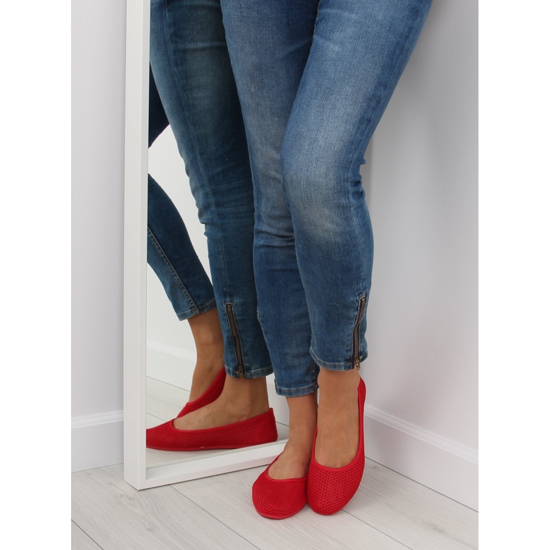 Red mesh ballerinas JX56 Red 1