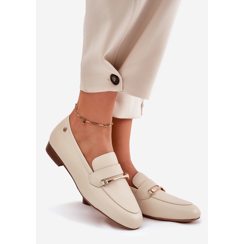 Women's leather shoes maciejka K6809-04 beige 1