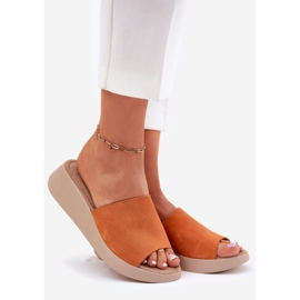 Women's suede flip flops on the Panto Fino RR267039 wedge orange 1 Women's suede flip flops on the Panto Fino RR267039 wedge orange 1