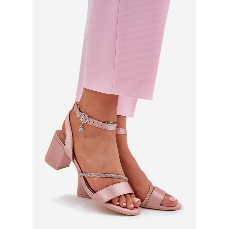 Women's sandals on the pillar with vinceza 20268 pink zircons 1 Women's sandals on the pillar with vinceza 20268 pink zircons 1