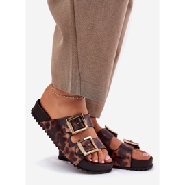 Zaxy Fragrant women's flip flops with buckle pokter rr285059 brown 1