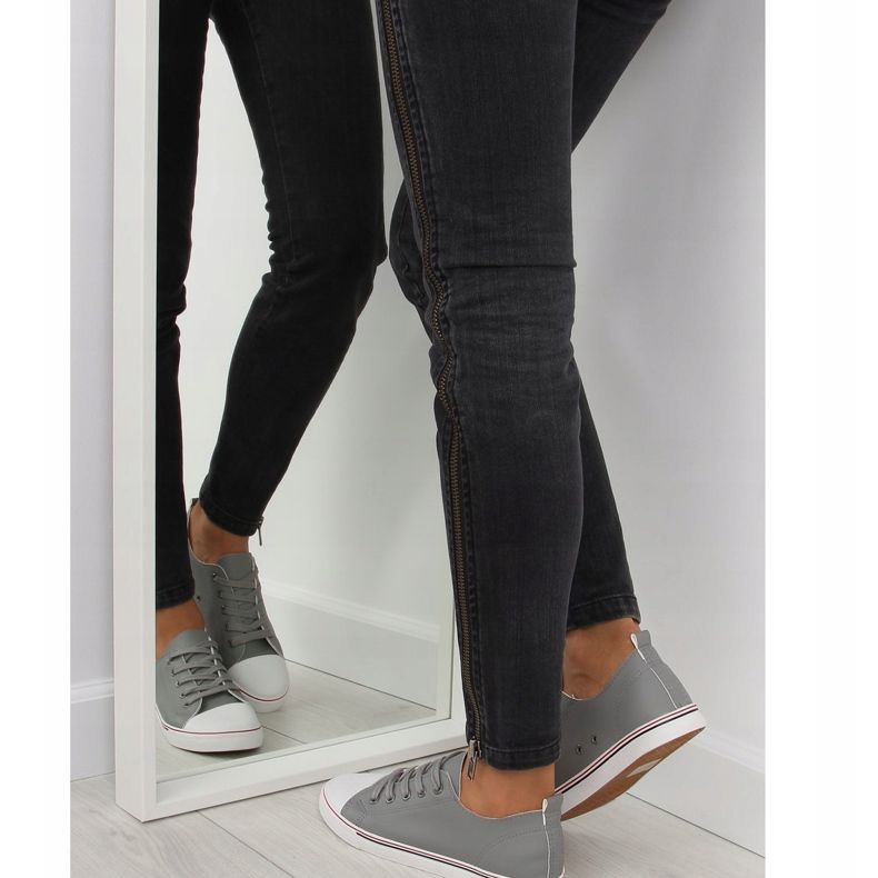 Gray Women's gray sneakers XL01p Gray grey 1