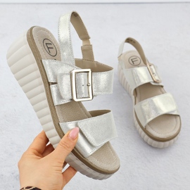 Filippo 7040 leather women's leather sandals golden 1