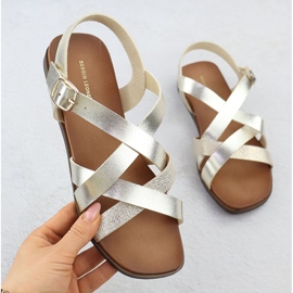 Women's flat sandals Sergio Leone SK088H Roman Romanes golden 1