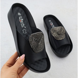 S.Barski Women's leather Summary Sweet Summaries with zircons Czarne S. Barski KV51-028 black 1 S.Barski Women's leather Summary Sweet Summaries with zircons Czarne S. Barski KV51-028 black 1