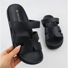 Women's black flip flops Vinceza 17401 1