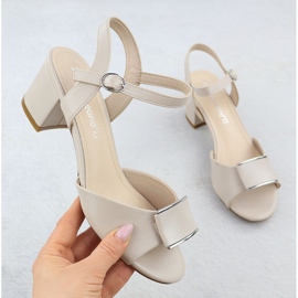 Women's sandals on the post elegant flesh -colored Sergio Leone SK806 beige 1 Women's sandals on the post elegant flesh -colored Sergio Leone SK806 beige 1