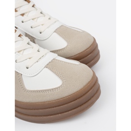 Shelvt Women's sports shoes thicker bottom white 1