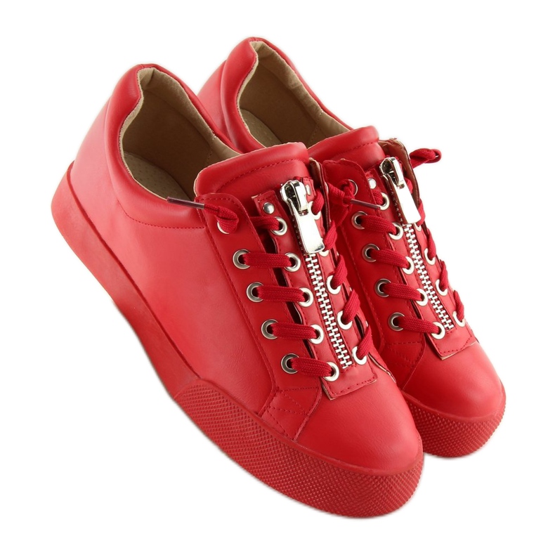 Red Women's red sneakers 7209 Red 1