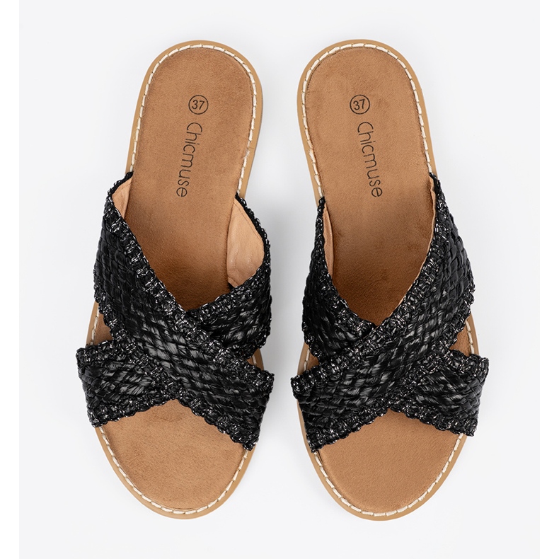 Shelvt Black Women's Black Slippers 1 Shelvt Black Women's Black Slippers 1