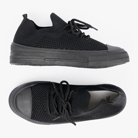 Shelvt Black women's sneakers 1