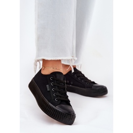 Women's material sneakers on the Big Star RR274775 Black platform 2