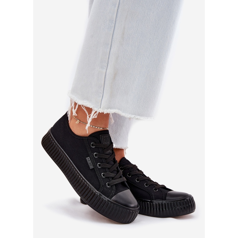 Women's material sneakers on the Big Star RR274775 Black platform 1