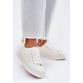 Women's material sneakers on the Big Star RR274776 white platform 2