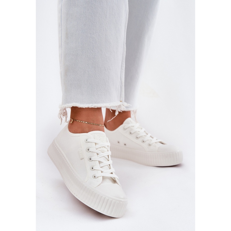 Women's material sneakers on the Big Star RR274776 white platform 2