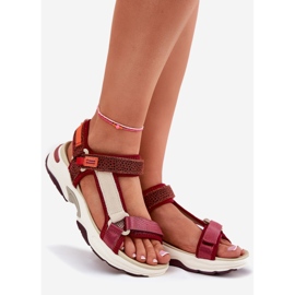 Women's Velcro sandals D.Franklin DFSH406003 burgundy red 1