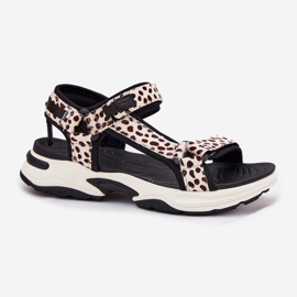 Women's Velcro sandals D.Franklin DFSH406002 black and beige 1