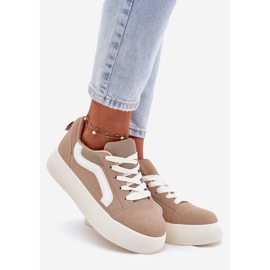 Inna Women's sneakers on the khaki platform beige 1 Inna Women's sneakers on the khaki platform beige 1