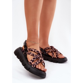 Inna Women's sandals on the platform with leopards brown 2