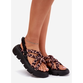 Inna Women's sandals on the platform with leopards brown 1
