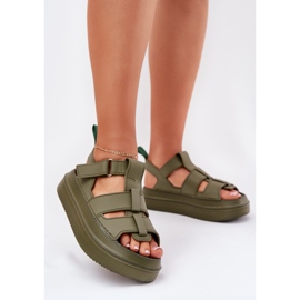 Inna Women's sandals on the green platform 2