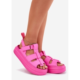 Inna Women's sandals on the platform fuchsia pink 1