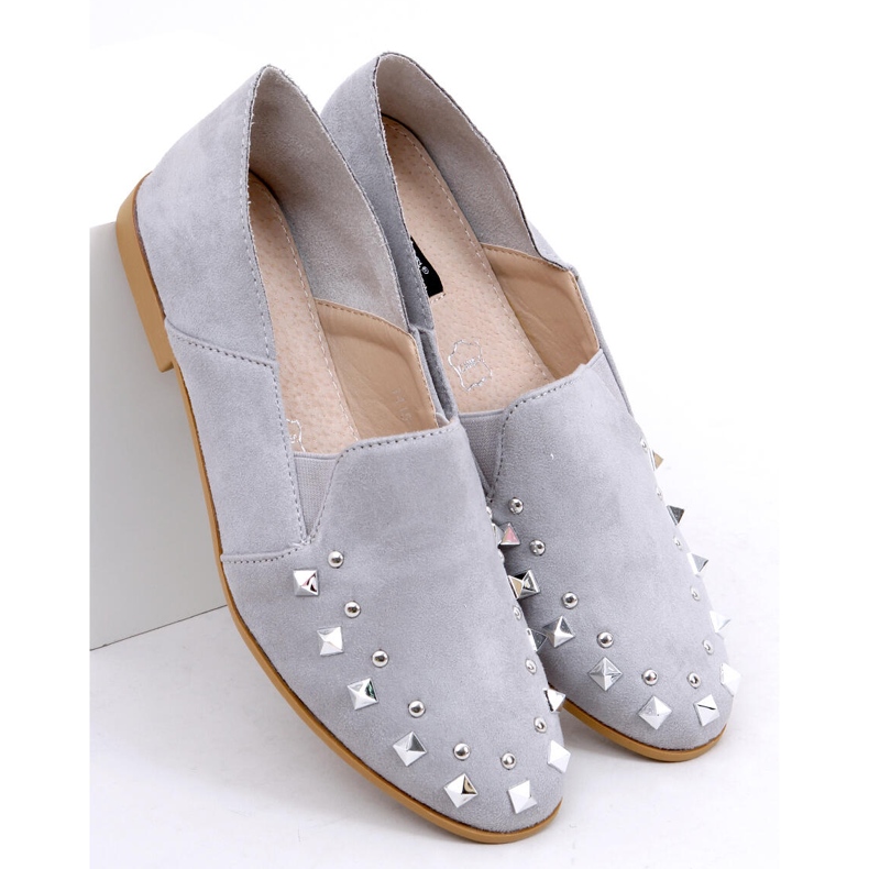 Gray loafers lordsy with studs 1415 Gray grey 1