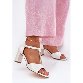 EVento Women's sandals on the post with a decorative Eco Leather Tale Taste white 2