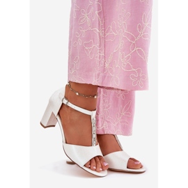 EVento Women's sandals on the post with a decorative Eco Leather Tale Taste white 1