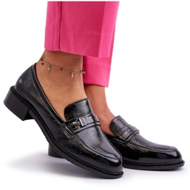 Vinceza Women's varnished black loafers with an ornament 6 Vinceza Women's varnished black loafers with an ornament 6