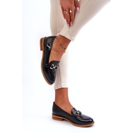 Laura Messi 2760 navy blue leather leather varnished loafers 3