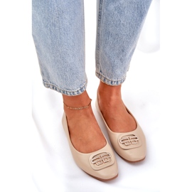 Seastar Women's ballerinas on a flat sole with an ornament for 58p beige 3