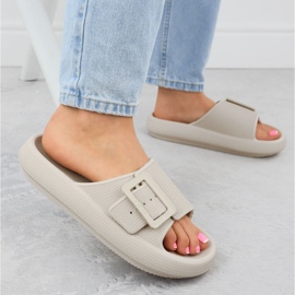 Women's sports flip flops on a thick sole beige Big Star RR274A582 5