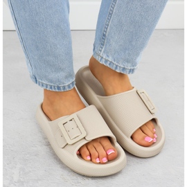 Women's sports flip flops on a thick sole beige Big Star RR274A582 6
