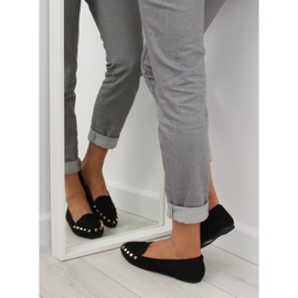 Black women's loafers with studs black 1388 Black 1