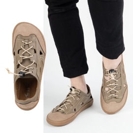 Men's Barefoot Leather Shoes Olivier 320kz with brown ventilation 2