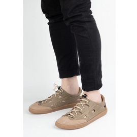 Men's Barefoot Leather Shoes Olivier 320kz with brown ventilation 1