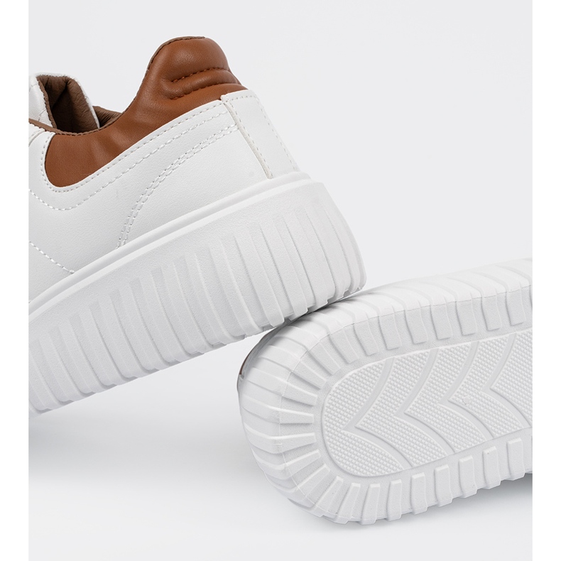 Shelvt White women's sneakers brown inserts 1 Shelvt White women's sneakers brown inserts 1