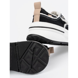 Shelvt Black women's sneakers with white inserts 2 Shelvt Black women's sneakers with white inserts 2