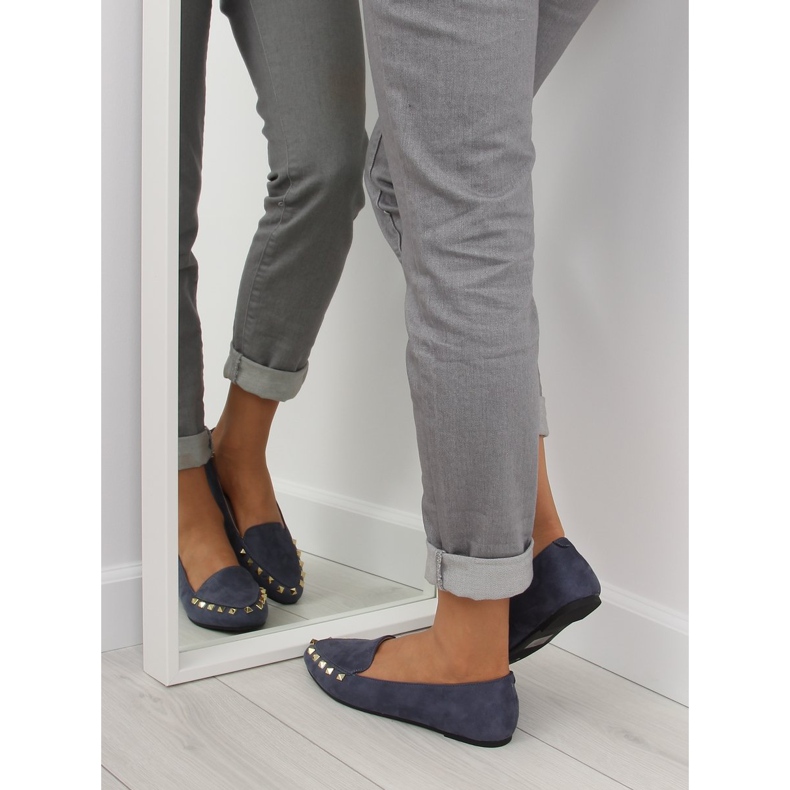 Women's loafers with navy blue 1388 Navy studs 1 Women's loafers with navy blue 1388 Navy studs 1
