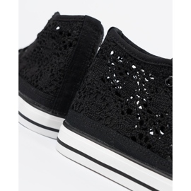 Shelvt Openwork black sneakers high 1