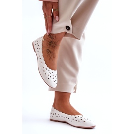 Evento Openwork Glossy Ballerina Women's White Visionary 2