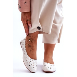 Evento Openwork Glossy Ballerina Women's White Visionary 4