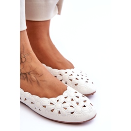 Evento Openwork Glossy Ballerina Women's White Visionary 1