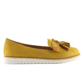 Women's loafers with fringes yellow 7214 Yellow 1