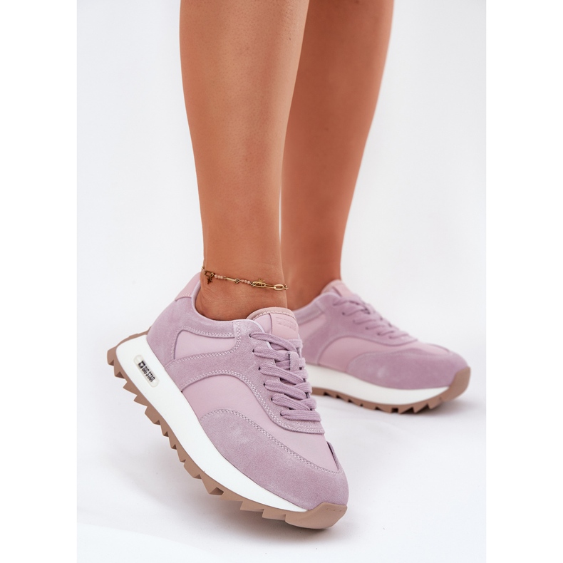 Suede sneakers on the Women's Big Star RR274900 Women's Platform Hi-Polish Violet System purple 2