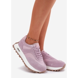 Suede sneakers on the Women's Big Star RR274900 Women's Platform Hi-Polish Violet System purple 1