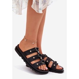 Inna Women's slippers with black stripes 1