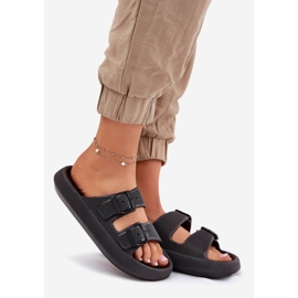 Inna Women's flip flops on the platform with black buckles 1